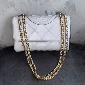 TORY BURCH GREY Fleming Soft Convertible Shoulder Bag